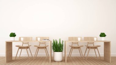 yemek alanı ya da çalışma alanında ofis veya kahve dükkan - 3d render