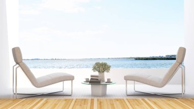 otel - 3d render terasta daybed
