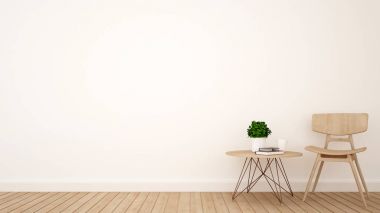 oturma odası veya kahve dükkan - 3d render