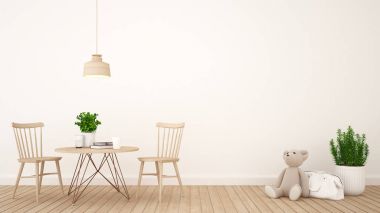 kidroom veya kafe en az tasarım - 3d render