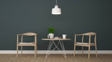 kafede yemek veya yemek Oda - 3d render