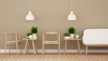 yemek odası kafe ya da Restoran - 3d render