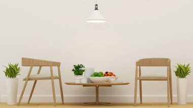 yemek odası restoran veya kahve dükkan - 3d render