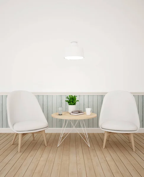 Sala de estar en la cafetería o salón - 3D Rendering — Foto de Stock