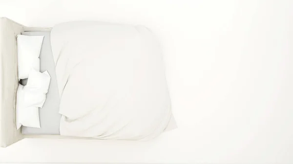 White bed plan for artwork - 3D Rendering.jpg — Stock Photo, Image