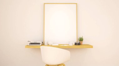 çalışma alanı ve resim için çerçeve - 3d render