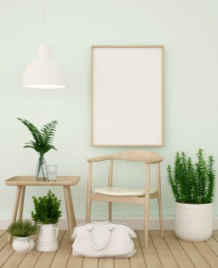 yaşam alanı ve çerçeve kahve dükkanı veya Galeri - 3d resim için