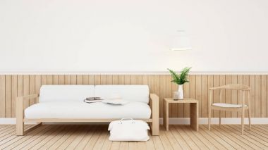 Salon içinde ev veya kahve dükkan - 3d render