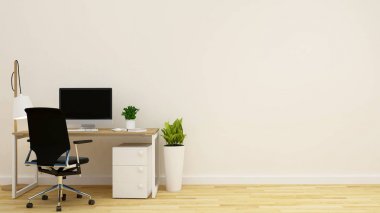 çalışma alanı içinde ev veya ofis - 3d render
