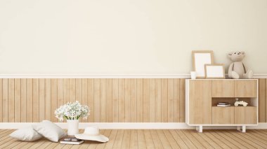 yaşam alanı kafede Sarı çiçekli sesi - 3d render