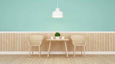 Restoran veya kahve dükkanı yeşil duvar tasarımı