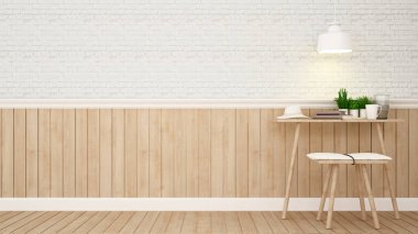 yaşam alanı ya da çalışma alanında - 3d render ev