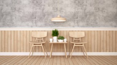 yemek odası kafe ya da Restoran - 3d render