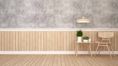 yemek odası restoran veya kahve dükkan - 3d render