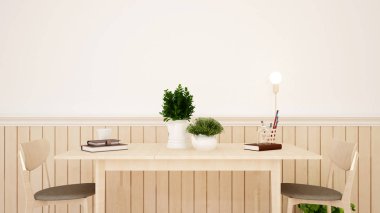 çalışma odası veya evde - 3d render Oda yemek