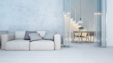 Alanı yaşayan ve yemek alanı daire veya - 3d render Anasayfa