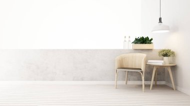 ev ya da daire balkon oturma alanı - 3d render