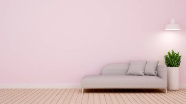 lliving Oda ev ya da daire - 3d render