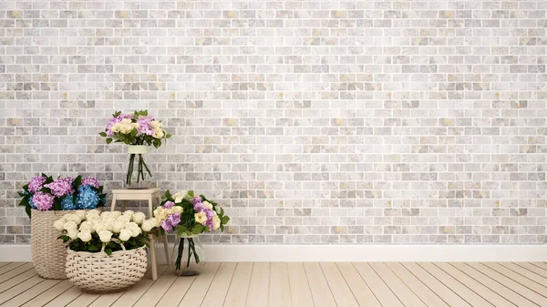 Woonkamer of andere kamer decoratie bloem - 3d Rendering — Stockfoto