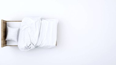 sanat için yatak planı - 3d render