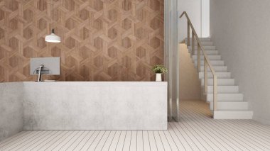 Resepsiyon ve lobby tasarım iç resim için - 3d render