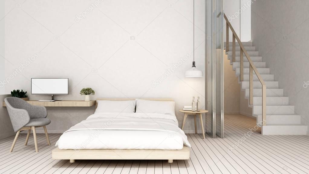 bedroom and workplace in home or condominium - 3D Renderinig