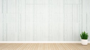 Duvar Dekorasyon mavi tonu sanat-3d Rendering için boş odada