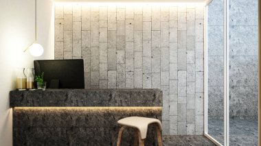 resim için lobi Resepsiyonda otel veya Office - 3d render