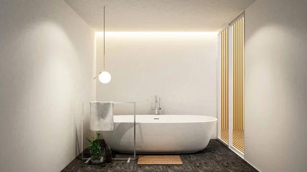 banyo ve balkon otel veya apartman, iç tasarım - sanat için 3d render
