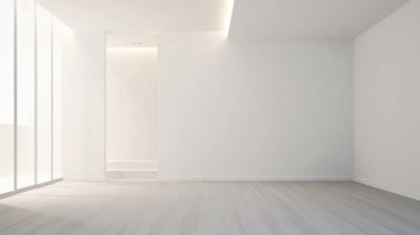 Sanat - temiz tasarım - iç daire veya otel boş oda tasarımı - 3d render