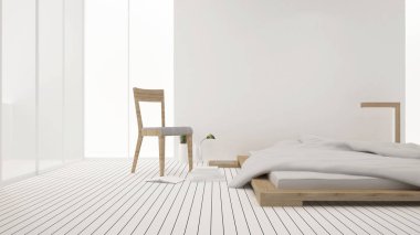 yatak odası ve yaşam alanı içinde otel ya da daire - iç - 3d render tasarım