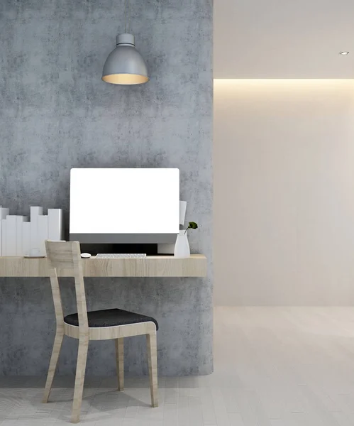 Arbeitsplatz im Hotel oder Appartement - Innenarchitektur - 3D-Rendering — Stockfoto