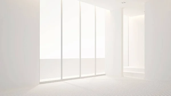 Lege ruimte in het appartement of hotel voor artwork - schone ontwerp - interieur design - 3d Rendering — Stockfoto
