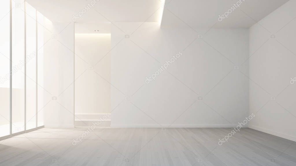 empty room in apartment or hotel for artwork - clean design - Interior design - 3D Rendering