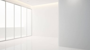 Sanat - temiz tasarım - iç daire veya otel boş oda tasarımı - 3d render