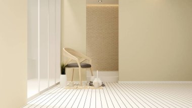 yaşam alanı ve Balkonlu Daire veya otel - İç Mimarlık - 3d render