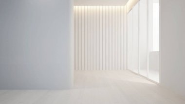 Sanat - temiz tasarım - iç daire veya otel boş oda tasarımı - 3d render