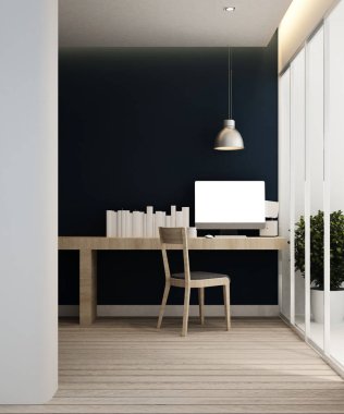 otel ya da ev - işyeri iç tasarım - 3d render