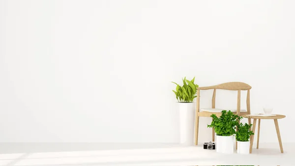 Resim - iç tasarım için beyaz arka plan üzerinde bir yaşam alanı - 3d render