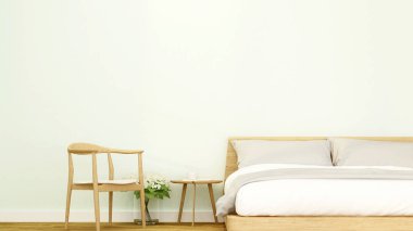 yatak odası ve yaşam alanı daire veya otel - İç Mimarlık - 3d render