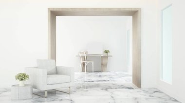 Daire ya da otelde öğrenim ve yaşam alanı - Sanat eserleri için basit iç tasarım