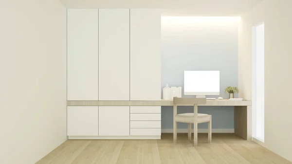 Рабочее пространство для арт-резиденции - Рабочее пространство в домашнем офисе или квартире - 3D-рендеринг — стоковое фото