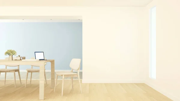 Besprechungsraum oder Co-Working Space - einfacher Arbeitsplatz im Homeoffice oder in der Wohnung - 3D-Rendering — Stockfoto