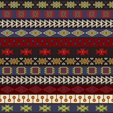 Kabile örme seamless modeli, Hint ya da Afrika etnik patchwork stili