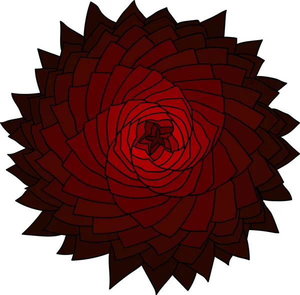 Fiore rosso frattale. Vector Rose. Elemento astratto di design stella . — Vettoriale Stock