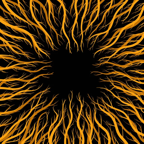 zehirli turuncu dalları çerçeve. Tehlikeli tentacles karanlık