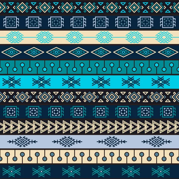 Tribal knitted seamless pattern, indian or african ethnic patchwork style — Stock Vector