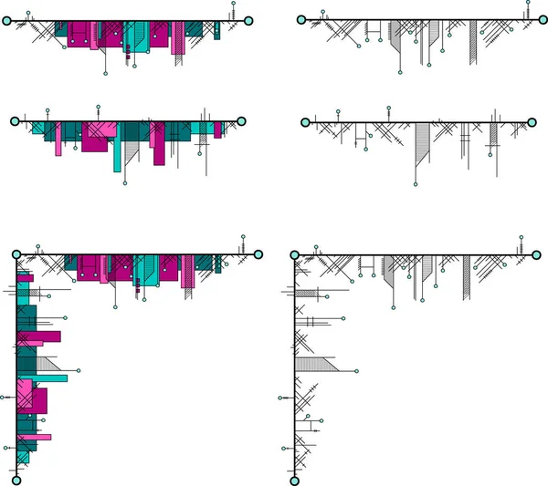 Yüksek teknoloji çerçeve öğeleri ve Kenarlıklar tarz. Cyberpunk fütüristik tasarımı.