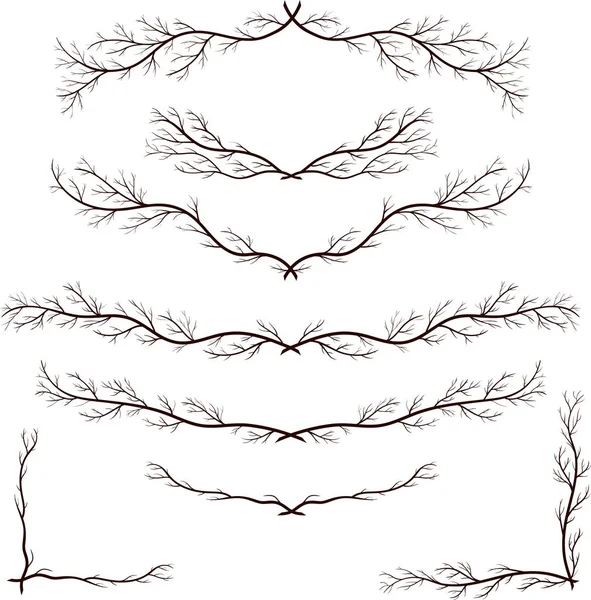 Vintage Gotik rustik tasarım öğeleri kümesi. Çiçek vektör çerçeve