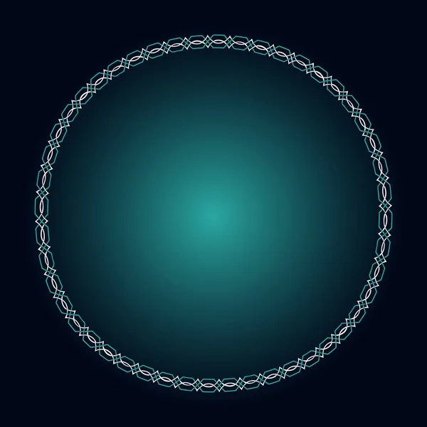 Parlayan Gotik çerçeve. Kelt tarzı. Antik tasarımınız için parlak arka plan mavi mavi ve ışık